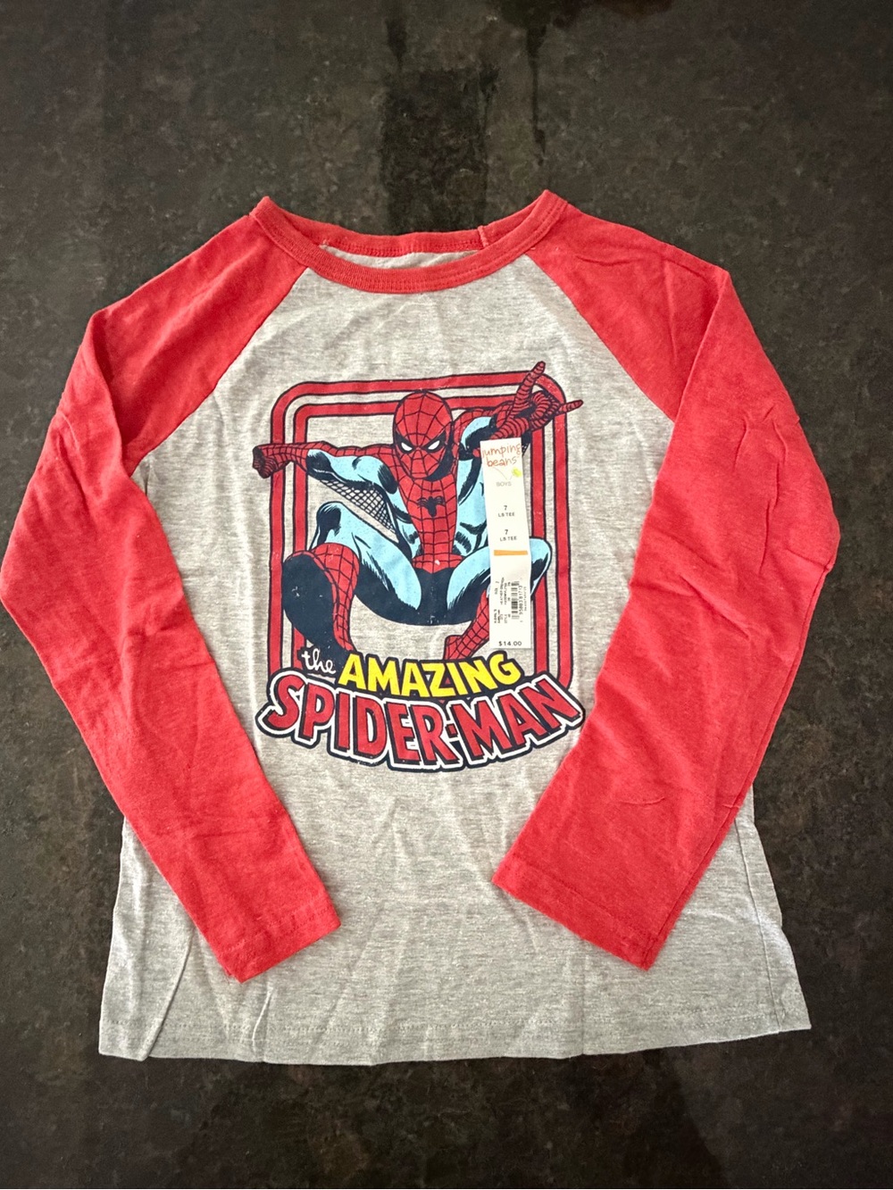 Kohl's Red & Gray Spider-Man Raglan Long Sleeve Tee